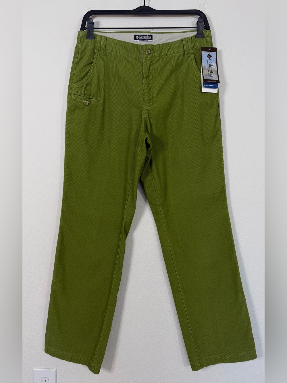 Vintage Columbia Edgewater Corduroy Chino Pants Sycamore Straight Leg NWT Sz 8